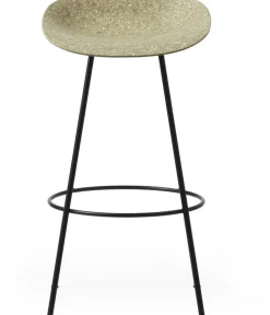 Tabouret de bar recyclable en herbes marines et acier noir 75cm Mat - Normann Copenhagen