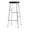 Tabouret en acier chromé et assise en chêne massif noir 33x75cm - HAY