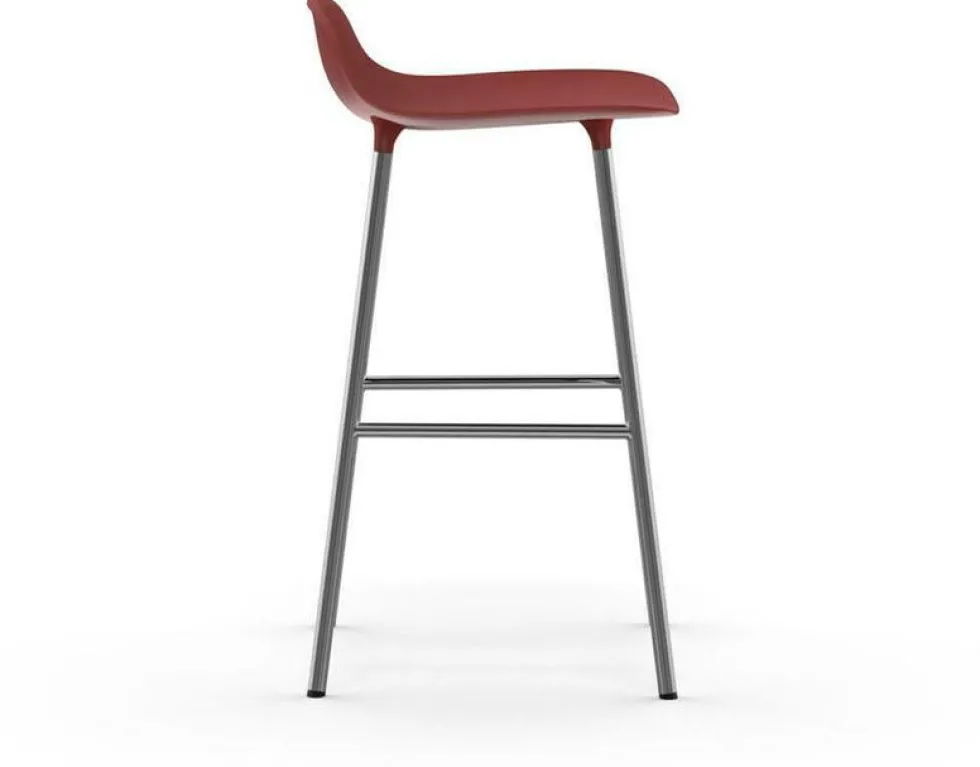 Tabouret en chrome et pp rouge 65 cm Form - Normann Copenhagen