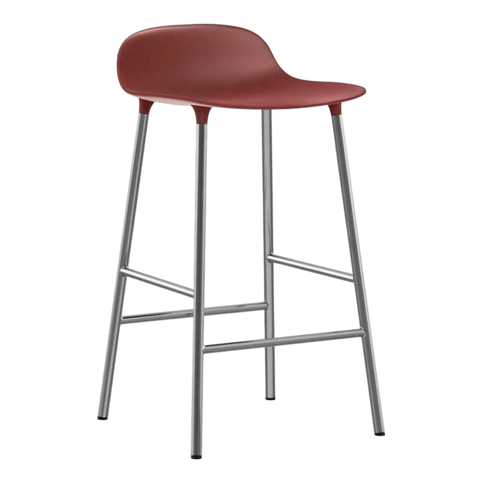 Tabouret en chrome et pp rouge 65 cm Form - Normann Copenhagen