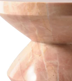 Tabouret en marbre rose Zig Zag - Pols potten