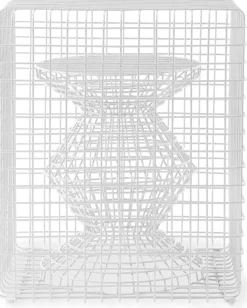 Tabouret en métal blanc Zig zag - Pols potten
