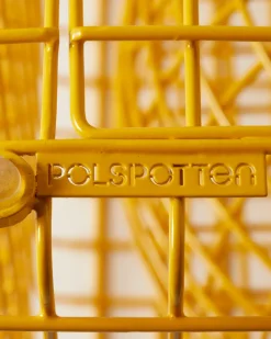 Tabouret en métal jaune Zig zag - Pols potten