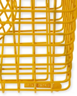 Tabouret en métal jaune Zig zag - Pols potten