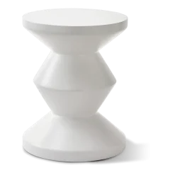 Tabouret extérieur en fibre de verre blanc Zig Zag - Pols potten