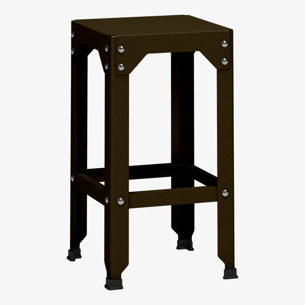 Tabouret haut en acier galvanisé bronze 63 cm Hegoa - Matière Grise
