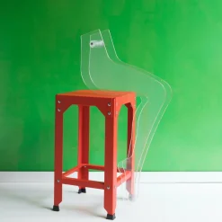 Tabouret haut en acier galvanisé kaki 63 cm Hegoa - Matière Grise