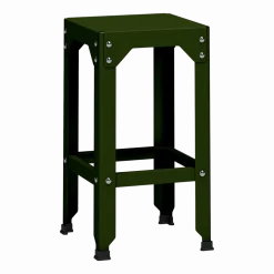 Tabouret haut en acier galvanisé kaki 63 cm Hegoa - Matière Grise