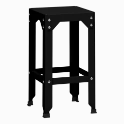 Tabouret haut en acier galvanisé noir mat 63 cm Hegoa - Matière Grise