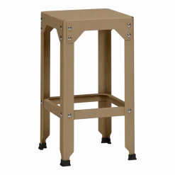 Tabouret haut en acier galvanisé sable 63 cm Hegoa - Matière Grise