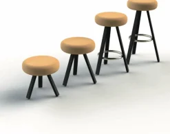 Tabouret haut en chêne et acier anthracite 65 cm Smack - Matière Grise