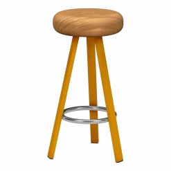 Tabouret haut en chêne et acier safran 75 cm Smack - Matière Grise