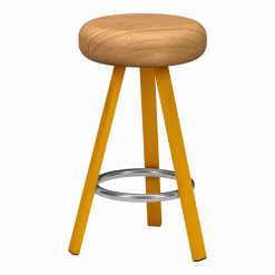 Tabouret haut en chêne et acier safran 65 cm Smack - Matière Grise
