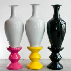 Tabouret noir laqué Zig Zag - Pols Potten
