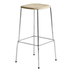 Tabouret plaquage chêne et acier 75 cm Soft Edge 80 - Hay