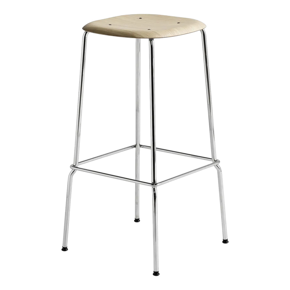 Tabouret plaquage chêne et acier 75 cm Soft Edge 80 - Hay