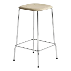 Tabouret plaquage chêne et acier 65 cm Soft Edge 80 - Hay