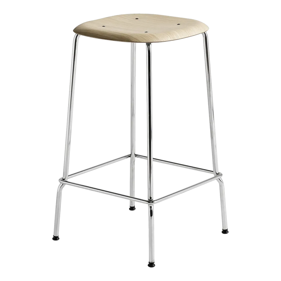 Tabouret plaquage chêne et acier 65 cm Soft Edge 80 - Hay
