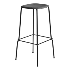 Tabouret plaquage chêne et acier noir 75 cm Soft Edge 80 - Hay