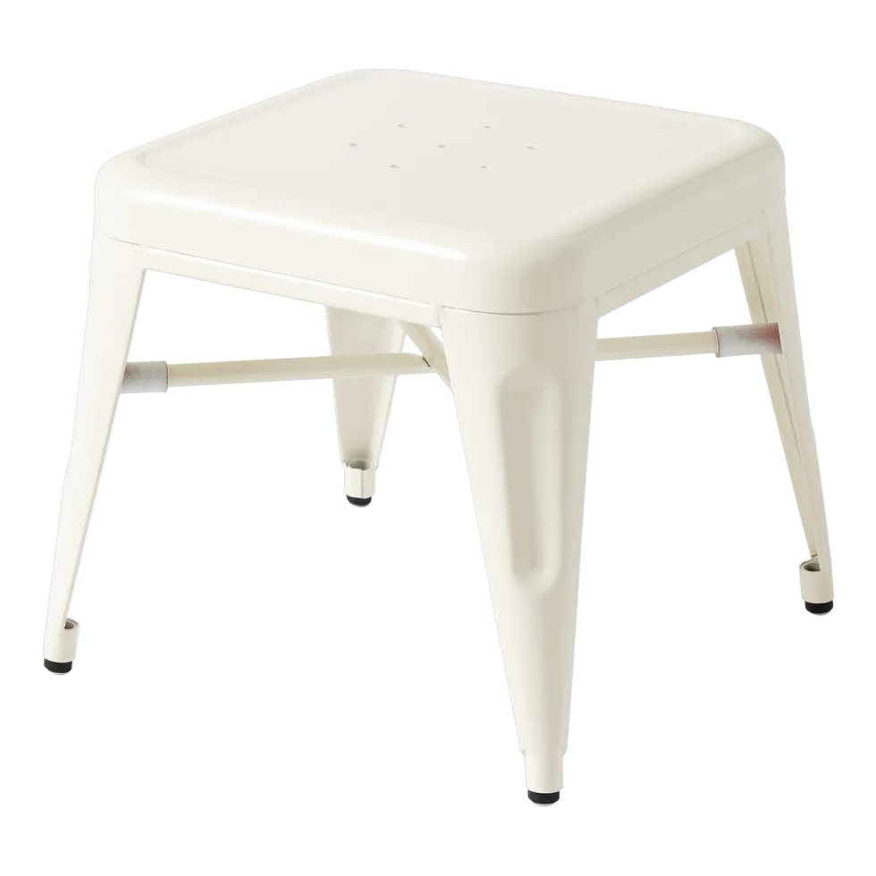 Tabouret pour enfant en acier blanc perlé Mouette - Tolix