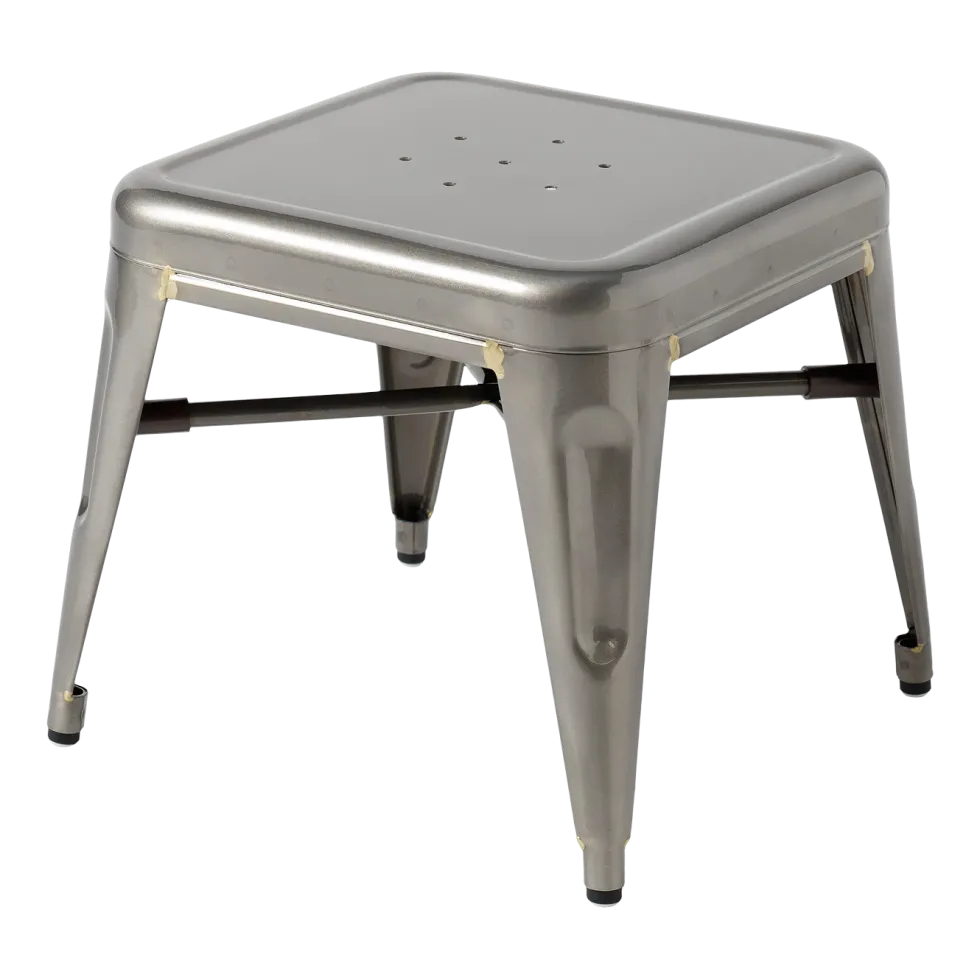 Tabouret pour enfant en acier brut vernis Mouette - Tolix