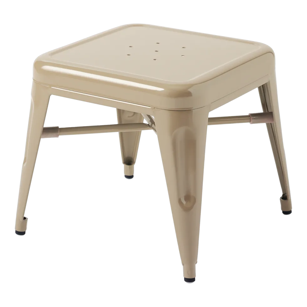 Tabouret pour enfant en acier gris beige Mouette - Tolix