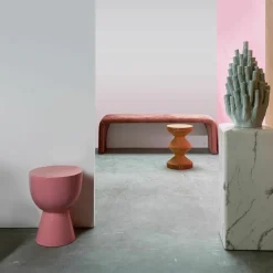 Tabouret rose laqué Tip Tap - Pols Potten