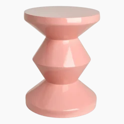 Tabouret rose laqué Zig Zag - Pols Potten