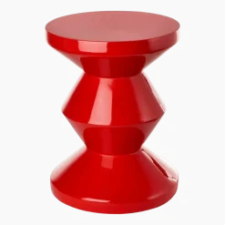 Tabouret rouge laqué Zig Zag - Pols Potten