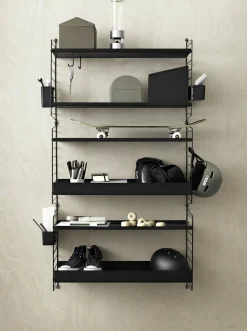 Étagère basse en métal noir 78x30 cm - String furniture