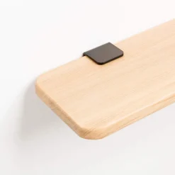 Étagère en chêne 60 cm accroche acier patiné - TIPTOE