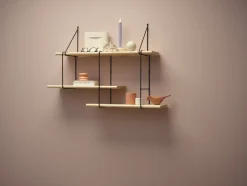 Étagère en frêne naturel et acier noir 90x22x64cm Shrink - Studio Hausen