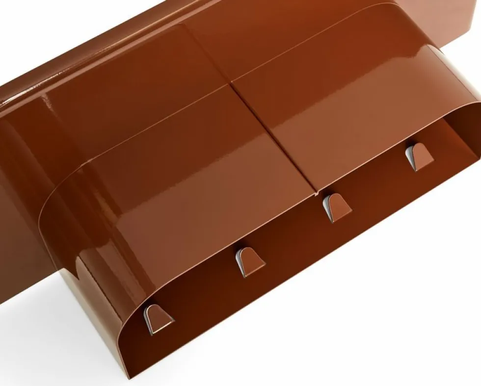 Étagère murale en aluminium rouge brique M Korpus - HAY