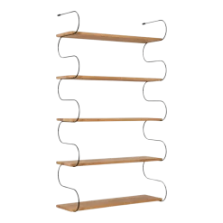 Étagère murale en chêne et métal noir 145x80cm Onda - Schneid Studio