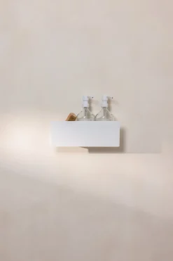 Étagère porte-savons en aluminium blanc 30cm Shea - Metallbude