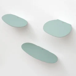 3 Étagères en céramique vert clair Isola - Moustache