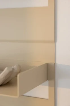 2 étagères murales en acier beige cashew 30x76x15cm Aris - Metallbude