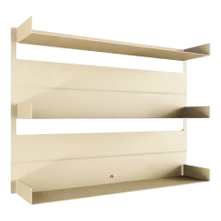 3 étagères murales en acier beige cashew 55x76x15cm Aris - Metallbude