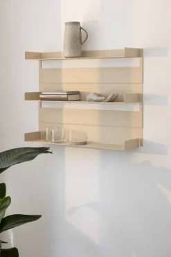3 étagères murales en acier beige cashew 55x76x15cm Aris - Metallbude