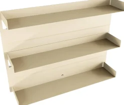 3 étagères murales en acier beige cashew 55x76x15cm Aris - Metallbude