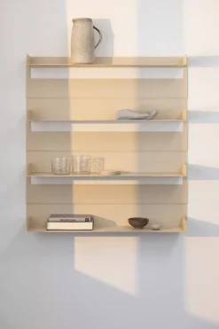 4 étagères murales en acier beige cashew 80x76x15cm Aris - Metallbude