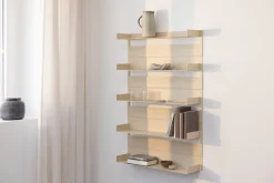 5 étagères murales en acier beige cashew 105x76x15cm Aris - Metallbude
