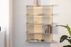 5 étagères murales en acier beige cashew 105x76x15cm Aris - Metallbude