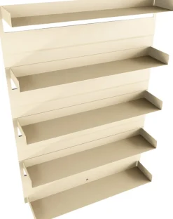 5 étagères murales en acier beige cashew 105x76x15cm Aris - Metallbude