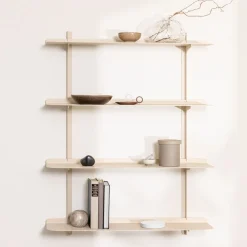 4 étagères murales en acier beige cashew 85,6x68x17,2cm Linara - Metallbude