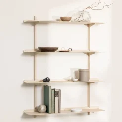 4 étagères murales en acier beige cashew 85,6x68x17,2cm Linara - Metallbude