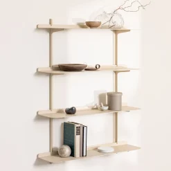 4 étagères murales en acier beige cashew 85,6x68x17,2cm Linara - Metallbude