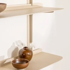 3 étagères murales en acier beige cashew 60,6x68x17,2cm Linara - Metallbude