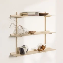 3 étagères murales en acier beige cashew 60,6x68x17,2cm Linara - Metallbude