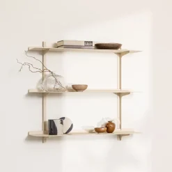 3 étagères murales en acier beige cashew 60,6x68x17,2cm Linara - Metallbude